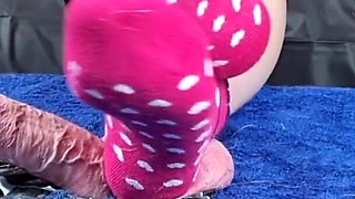 Amateur Ballbusting and Crunshing with Hot Socks and Barfoot