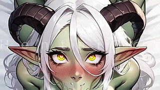 AI Hentai 3D - Wet and hot blowjob from tight little mouth