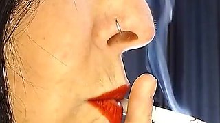 Sexy Red Lips Profile Smoking