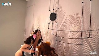 Marie Berger and Luna Rishi hot threesome sex