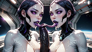 Woman Licking and Sucking a Cock - Hentai Ai
