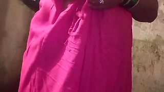 Village Wife Removing Saree.ready to Take Bath.hot Indian Wife Priti