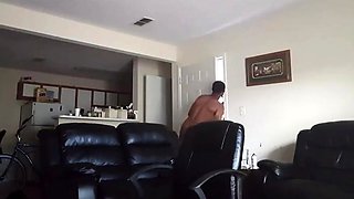 ebony Aunt Nephew keep fucking after dad knocks on