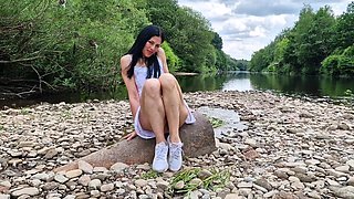 Outdoor Nude Gaping My Pussy and Peeing