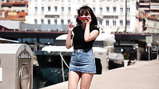 Amateur Abby 25 Gets Double Dick Blowjob Threesome