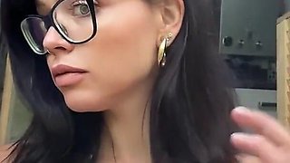 Selfie Video Smoking in Glasses