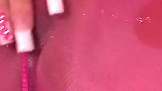 Teen with Pink Stockings Masturbates and Gets Pussy Railed by a Dude on the Sofa