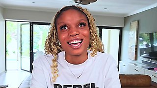 African blonde ebony model on casting