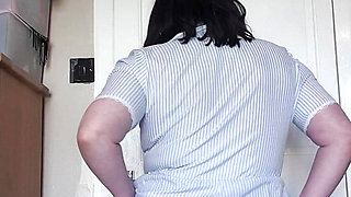 sexy curvy nurse bouncing breasts