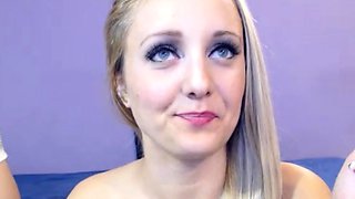 Amateur blonde smoking during blowjob on webcam