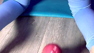 Sexy Fit Bubble-assed Hottie Asks Her Roomie To Help Her Stretch Her Asshole With a Dildo After Yoga