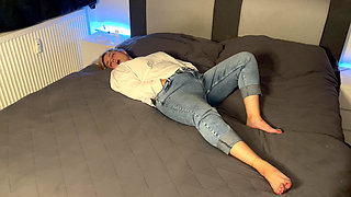 Masturbation in the head cinema multiple orgasms satisfyer fingering wet on bed clitoris rubbing solo voice Time for me