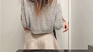 Stepsister moans in toilet