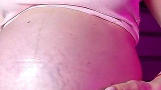 3 Bras, Oil and Slaps on Huge Pregnant Belly