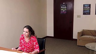 Big tit cougar calls home while riding the head teacher