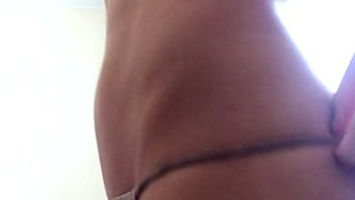 Glamour babe with big boobs masturbates in lingerie