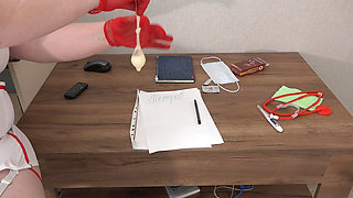 A Work Camera Watches What a Curvy Nurse Is Doing in a Medical Office. Busty MILF with a Big Ass.