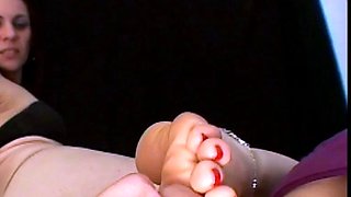 Lesbian foot fetish trio