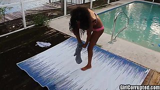 Hot Black Titty Ivy Excersize Nude on Filthy Dirty D Deck!
