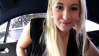 beautiful blonde fucked in car