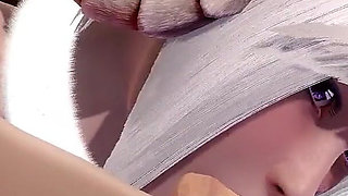 Blowjob From Big Tits Dark Succubus with Facial Cumshot 3D Animation