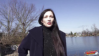 German Scout - First Time Anal Sex for Small Tits Cougar Rina Helena at Pick up Casting