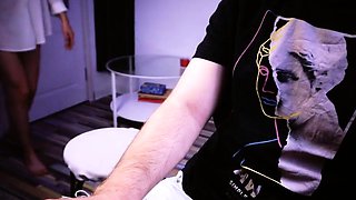 Step-sis Caught Me Jerking off and Made Me Cum in Her Mouth