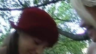 Pretty Amateur German Teens Teasing Each Other's Cunts in the Park