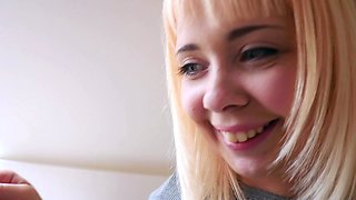 Amateur blond girl with big boobs getting fucked