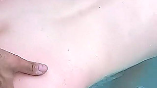 Grandpa Fucks Two Young Sluts in the Hot Tub