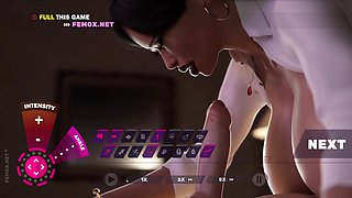 3d animation of a lustful milf with giant tits sucking cock late then jumping on it to make him cum in her snatch