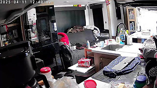 House wife decided to clean the house...naked caught on cam
