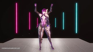 [mmd] Red Velvet - Monster Ahri Evelynn Sexy Striptease League of Legends Hentai Uncensored 4K 60fps