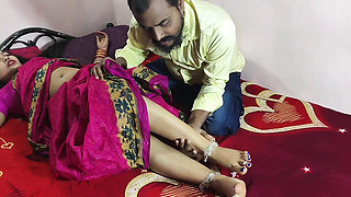 Newly Married Bengali Village Wife Romance With Red Saree and Sex With Her Devar