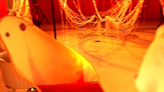 Blonde tight pussy babe solo toy fun in glamour masturbation