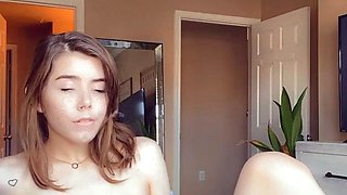 Petite small tit babe with perfect pussy masturbates
