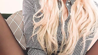 POV Slutty Secretary Jerks You Until Mega Cumshot