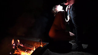 Stripping Naked and Sucking Cock in Public Forest