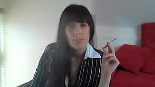 My mom Nadalyn Douglas smoking webcam again