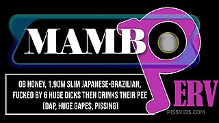 Ob Honey, 1.90m Slim Japanese-Brazilian, Fucked By 6 Huge Dicks