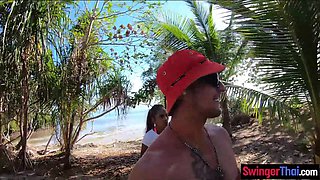 Public beach Asian GF bj and nail