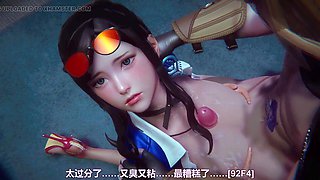 3d animation, korean cute girl, girls sexing