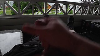 masturbating outside on the porch