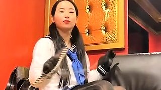 Japanese teen in school uniform