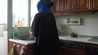 Hijab Maid Anal Doggystyle with Souzan Halabi - Big Cock Kitchen Fuck