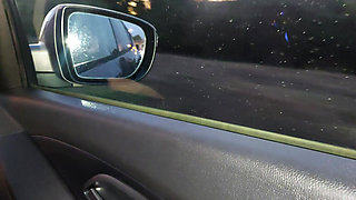 Elegant mature mom in stockings and high heels seduces taxi driver