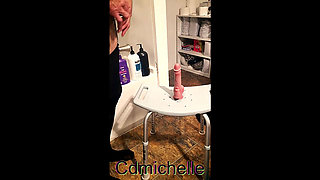 Cdmichelle Trying on Different Outfits Then Starts Riding a Dildo While Jacking off