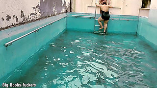 Public Swimming Pool: Brother-in-law and Sister-in-law Are Having Hot Sex.