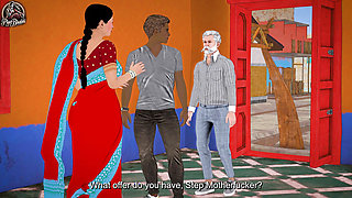 Indian Bhabhi fucked by milkman and landlord - Gangbang sex