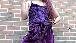 Morning Smoke in My Purple Velour Outfit